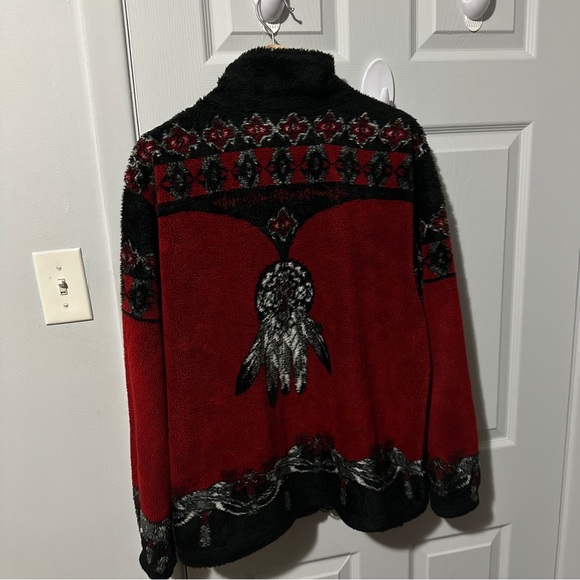 Vintage Milton Funwear Native American Dreamcatcher Fleece Jacket Men's Size L - Picture 7 of 8